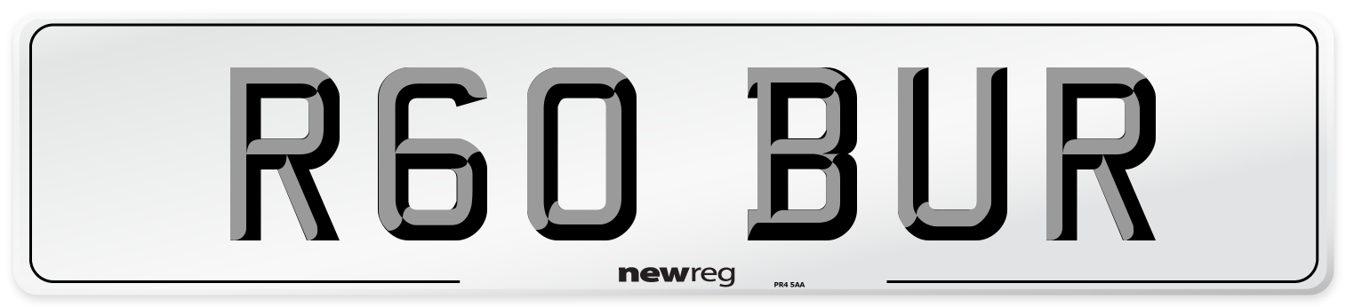 R60 BUR Number Plate from New Reg